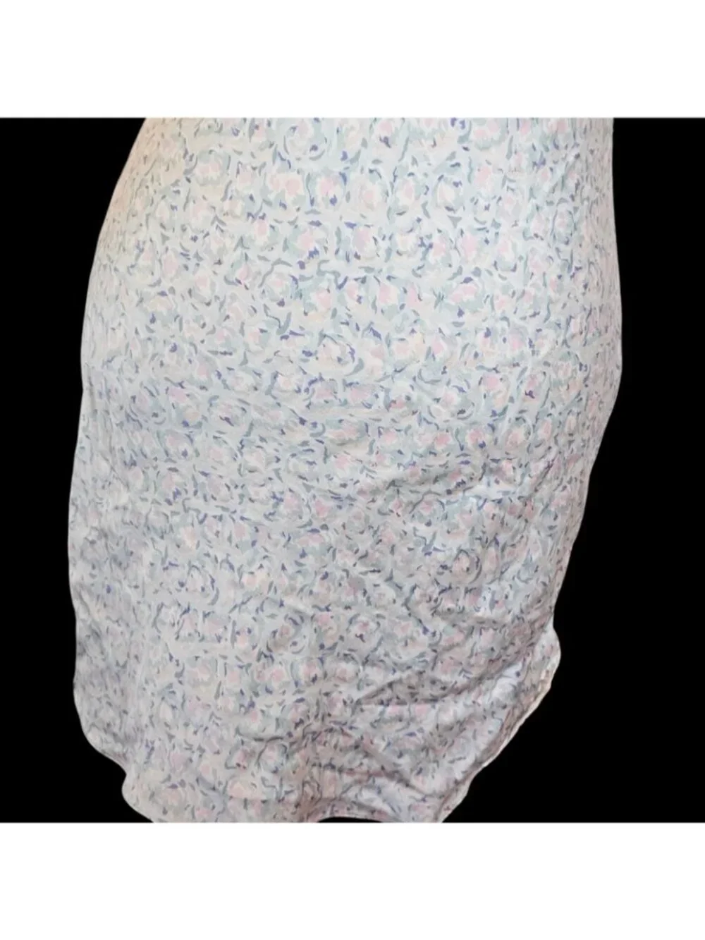 VTG Silk Slip‎ Mini Dress Soft Pastel Negligee Sz S Floral Short